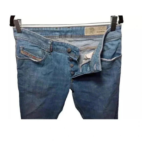 Diesel Jeans Mens 30X32 Blue Slim Skinny Sleenker Button Fly Stretch (*30x30) - Picture 8 of 9